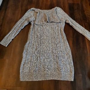 LOFT Plus Grey Turtleneck Sweaterdress